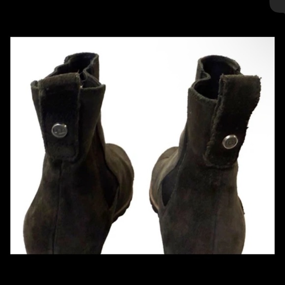 UGG Pax Chelsea Waterproof Leather Wedge Boots Size 9 Charcoal Gray 1095136 - Picture 3 of 14